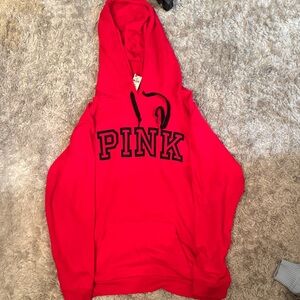 PINK Victoria's Secret Red and Black Hoodie